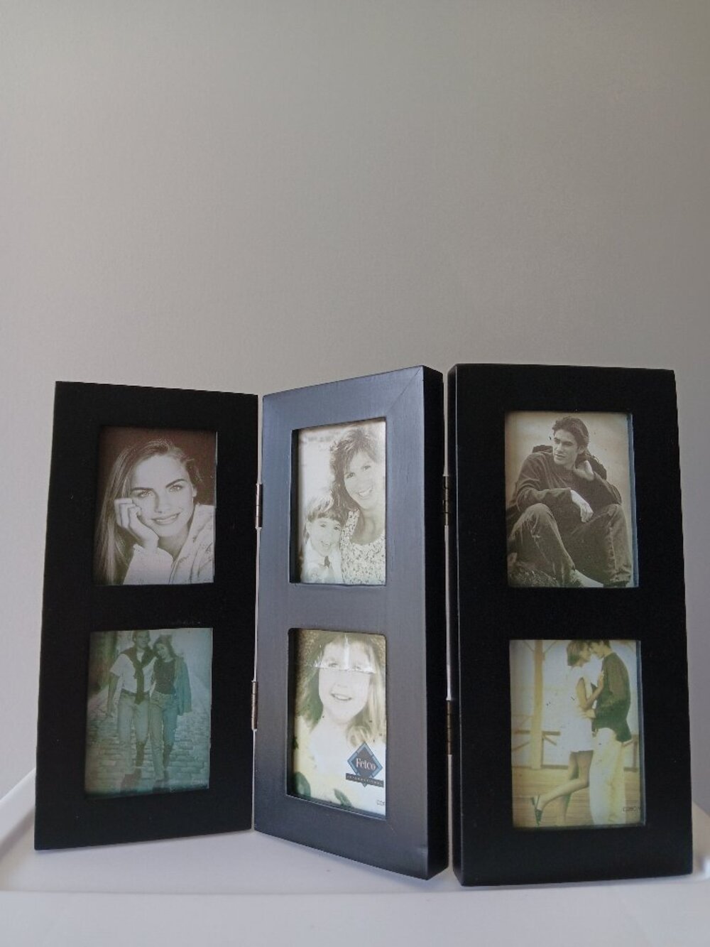 New Fetco Intl. Table-Top Multi Picture Frame 6 Images Wood Black 2 x 3" Boxed